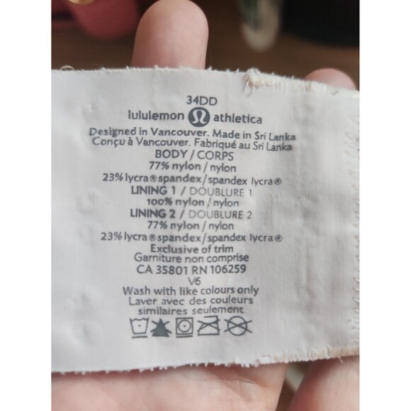 Lulemon Blush Pink Sports Bra w/ Back Closures Size 34DD - Picture 7 of 9